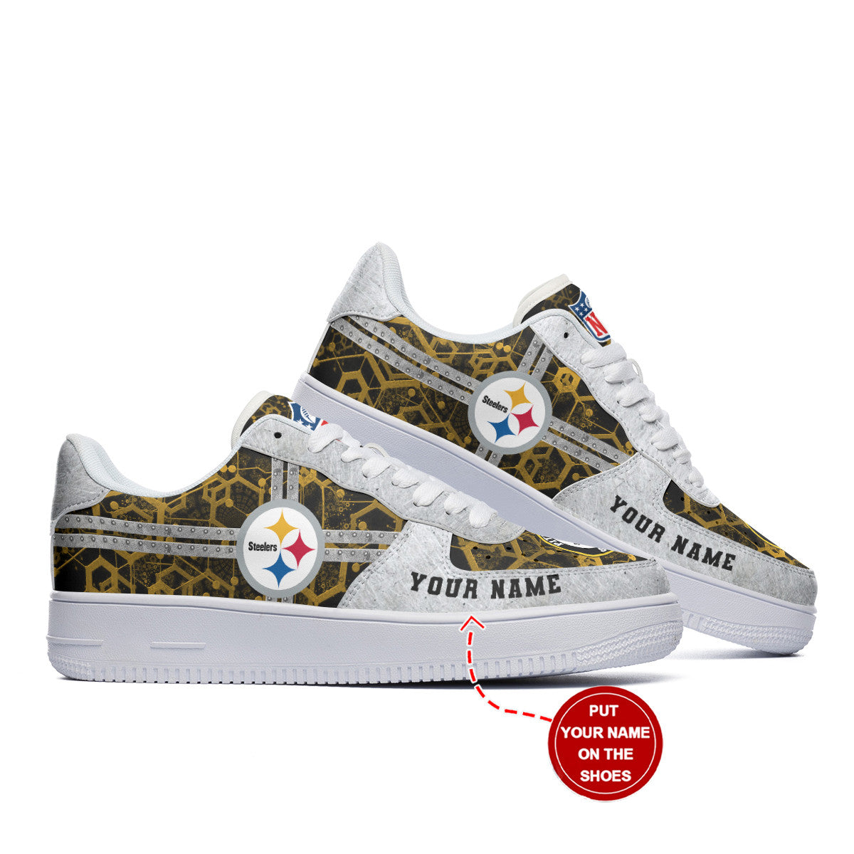 Ideafootwear Pittsburgh Steelers NFL Air Low-Top Sneakers Shoes For Men And Women