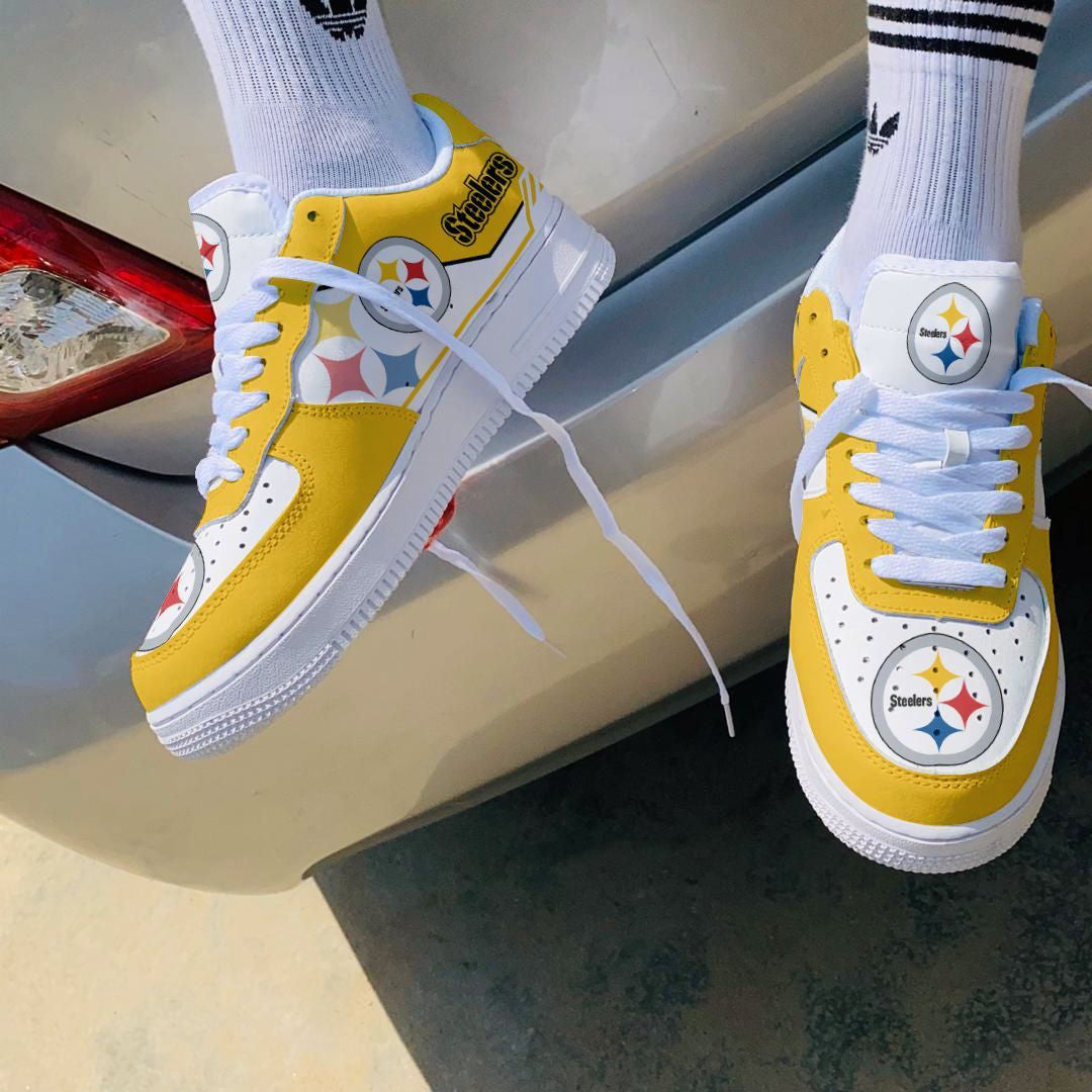 Ideafootwear Pittsburgh Steelers NFL Air Low-Top Sneakers Shoes For Men And Women