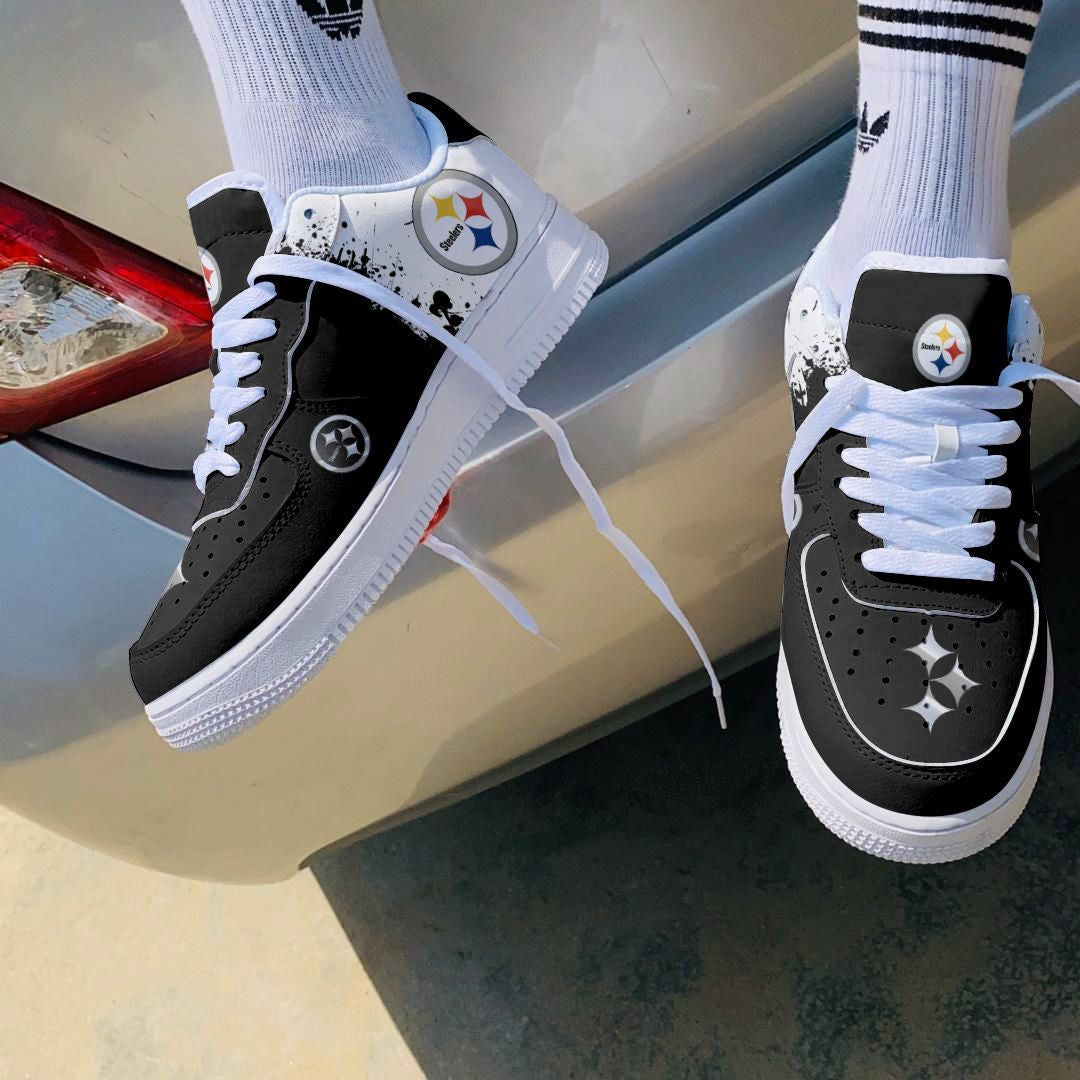Ideafootwear Pittsburgh Steelers NFL Air Low-Top Sneakers Shoes For Men And Women