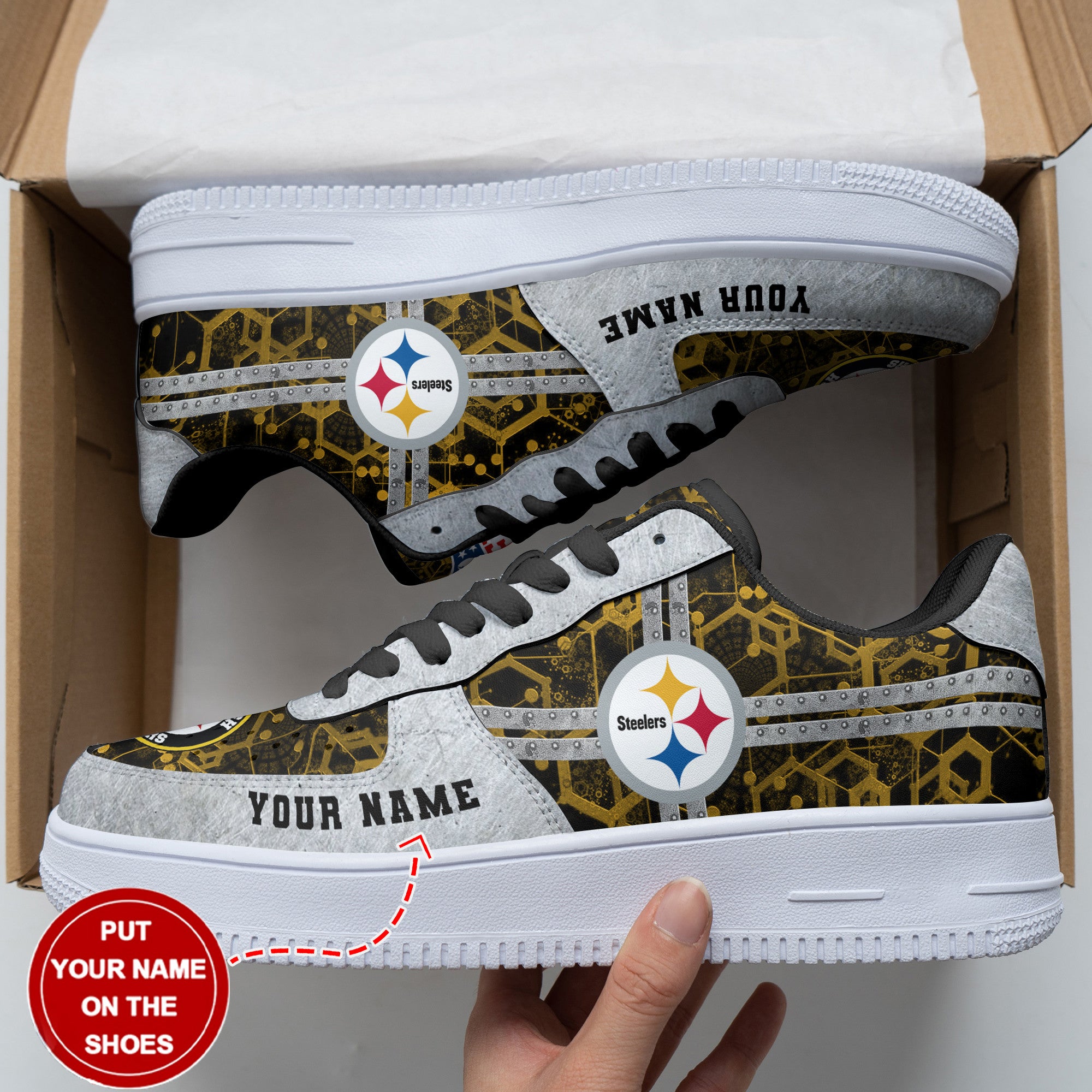 Ideafootwear Pittsburgh Steelers NFL Air Low-Top Sneakers Shoes For Men And Women