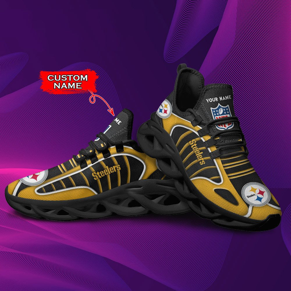 Ideafootwear Pittsburgh Steelers NFL Max Soul Shoes Sneakers For Men And Women