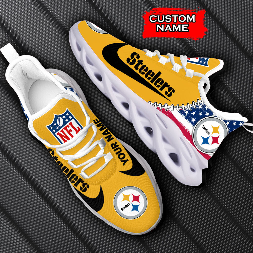 Ideafootwear Pittsburgh Steelers NFL Max Soul Shoes Sneakers For Men And Women