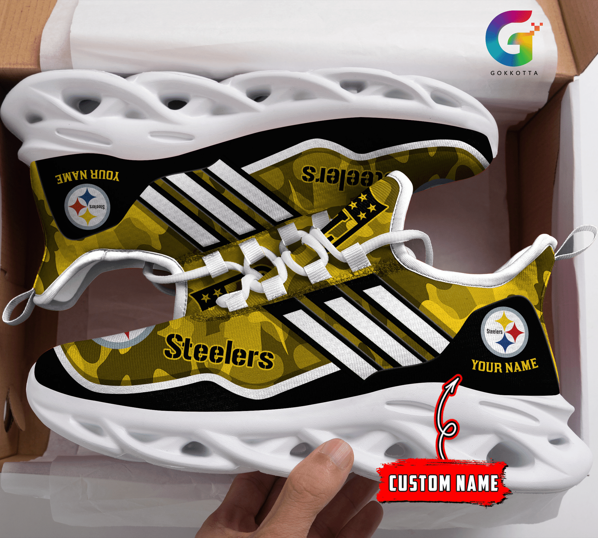 Ideafootwear Pittsburgh Steelers NFL Max Soul Shoes Sneakers For Men And Women