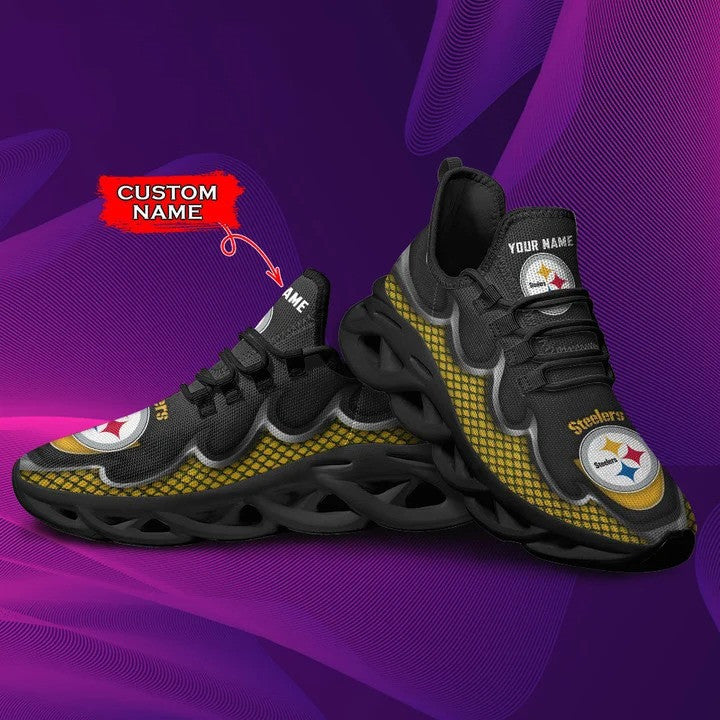 Ideafootwear Pittsburgh Steelers NFL Max Soul Shoes Sneakers For Men And Women