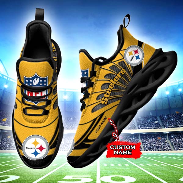 Ideafootwear Pittsburgh Steelers NFL Max Soul Shoes Sneakers For Men And Women