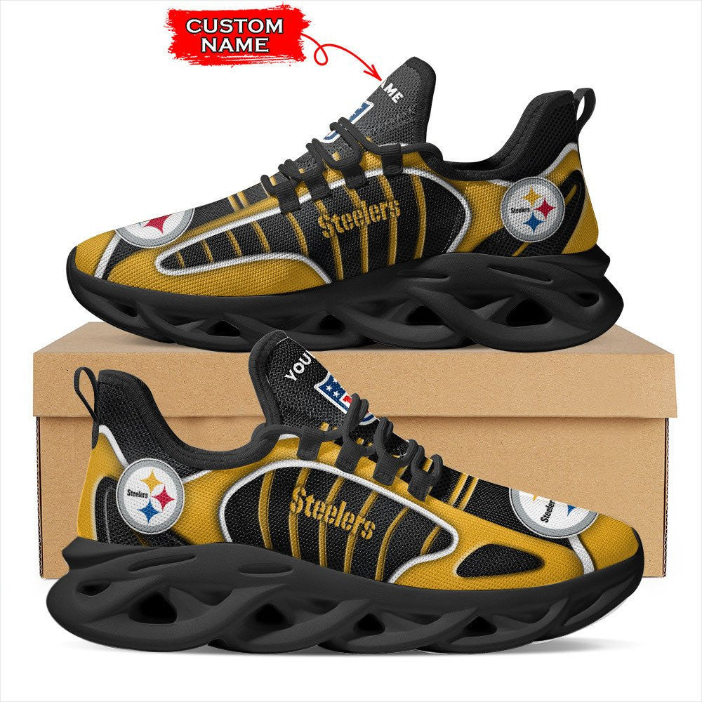 Ideafootwear Pittsburgh Steelers NFL Max Soul Shoes Sneakers For Men And Women