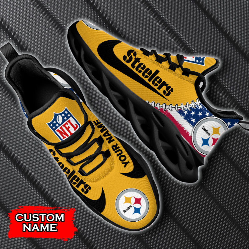Ideafootwear Pittsburgh Steelers NFL Max Soul Shoes Sneakers For Men And Women