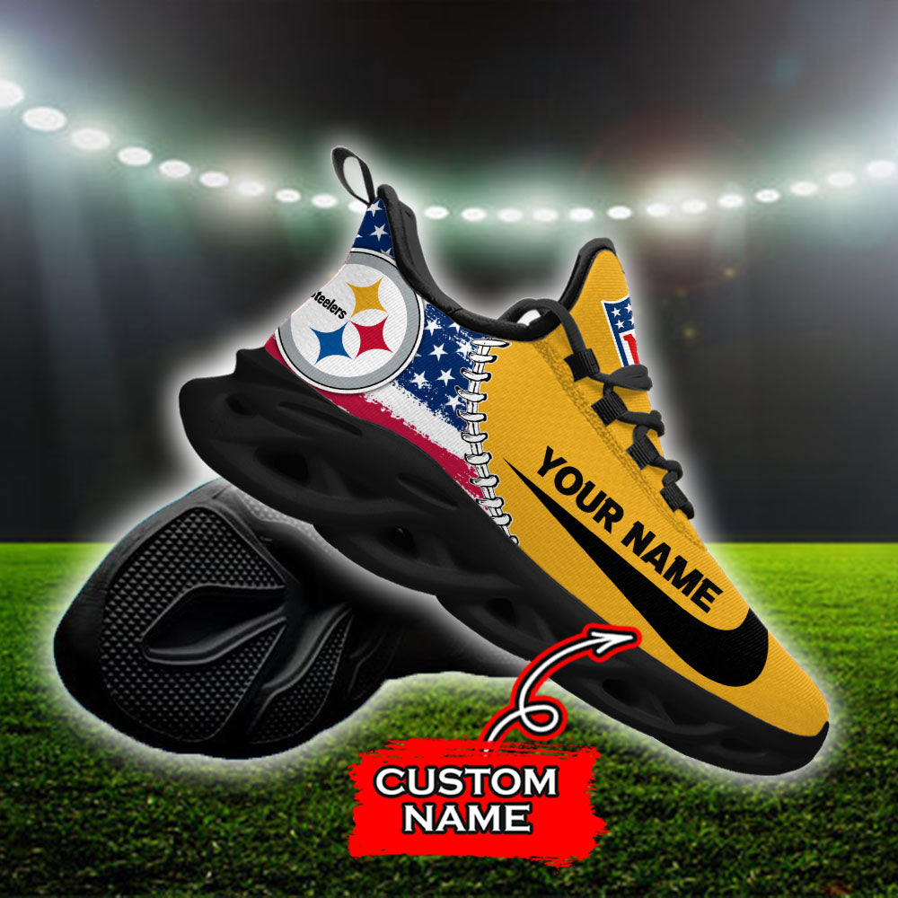 Ideafootwear Pittsburgh Steelers NFL Max Soul Shoes Sneakers For Men And Women