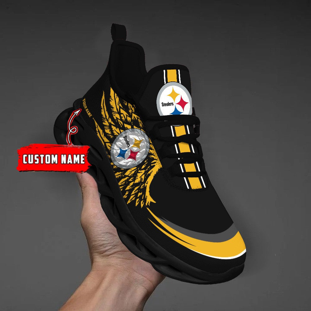 Ideafootwear Pittsburgh Steelers NFL Max Soul Shoes Sneakers For Men And Women