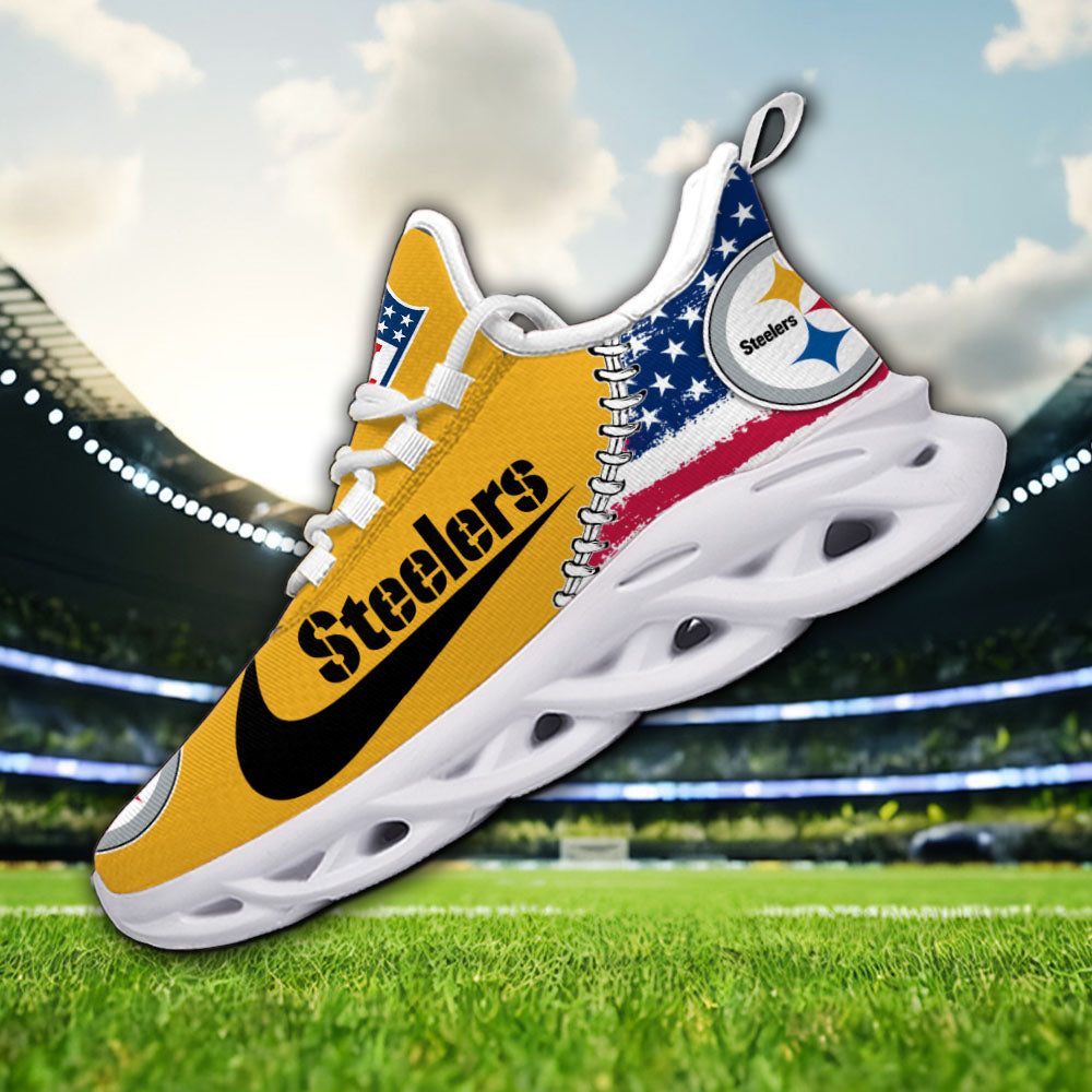 Ideafootwear Pittsburgh Steelers NFL Max Soul Shoes Sneakers For Men And Women
