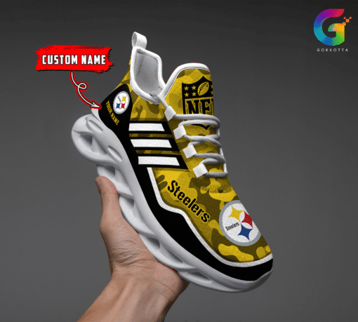 Ideafootwear Pittsburgh Steelers NFL Max Soul Shoes Sneakers For Men And Women