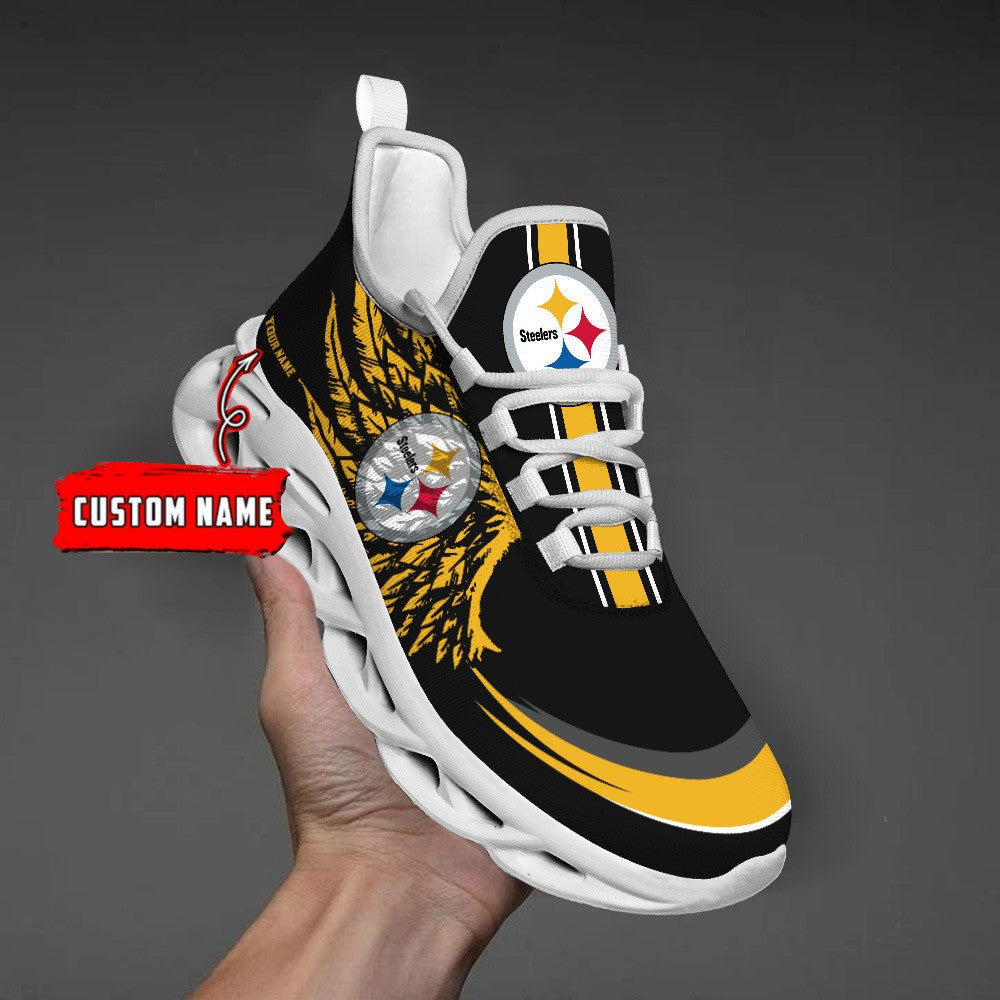 Ideafootwear Pittsburgh Steelers NFL Max Soul Shoes Sneakers For Men And Women