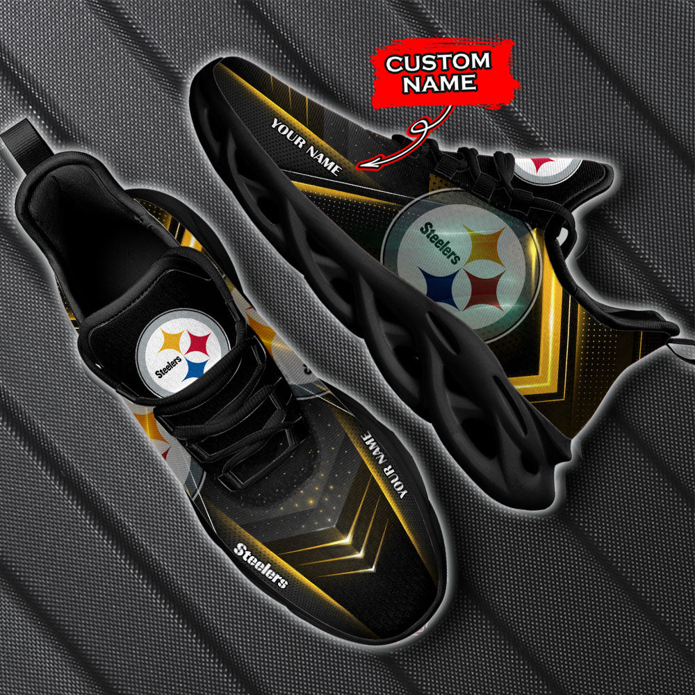Ideafootwear Pittsburgh Steelers NFL Max Soul Shoes Sneakers For Men And Women