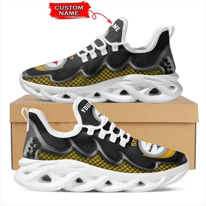Ideafootwear Pittsburgh Steelers NFL Max Soul Shoes Sneakers For Men And Women