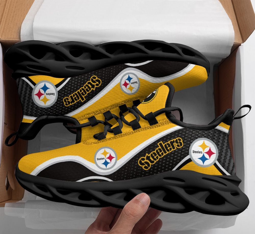 Ideafootwear Pittsburgh Steelers NFL Max Soul Shoes Sneakers For Men And Women