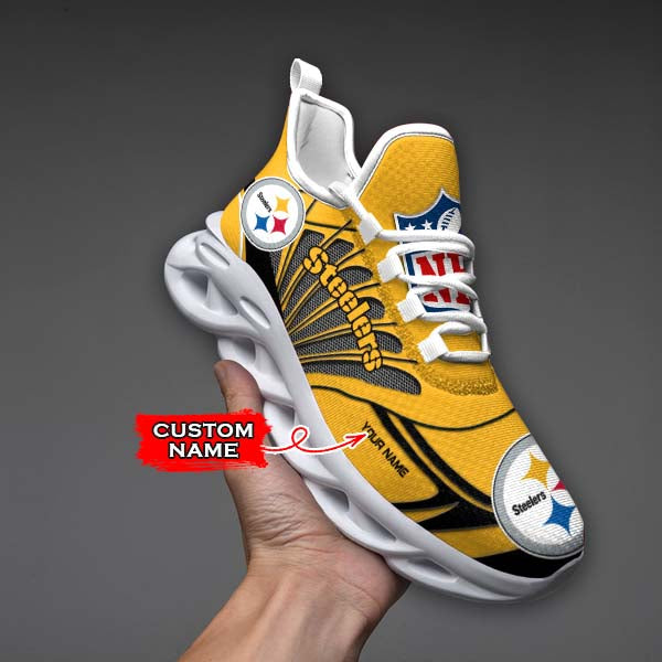 Ideafootwear Pittsburgh Steelers NFL Max Soul Shoes Sneakers For Men And Women