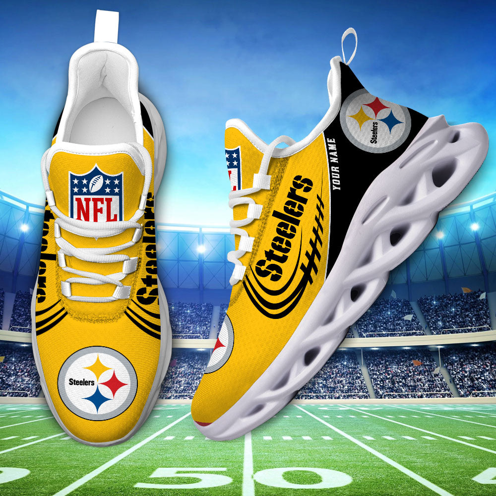 Ideafootwear Pittsburgh Steelers NFL Max Soul Shoes Sneakers For Men And Women