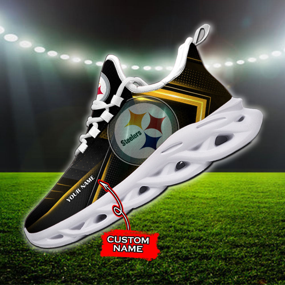 Ideafootwear Pittsburgh Steelers NFL Max Soul Shoes Sneakers For Men And Women