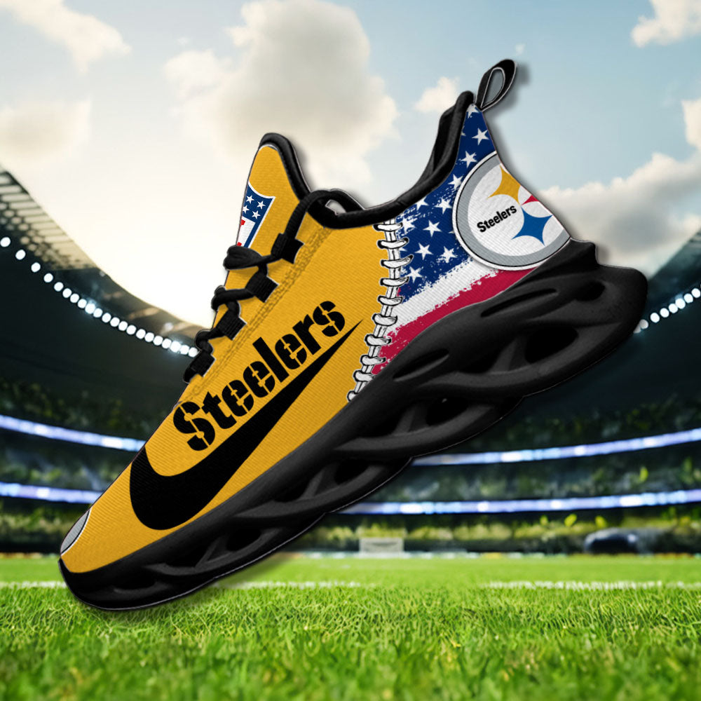 Ideafootwear Pittsburgh Steelers NFL Max Soul Shoes Sneakers For Men And Women