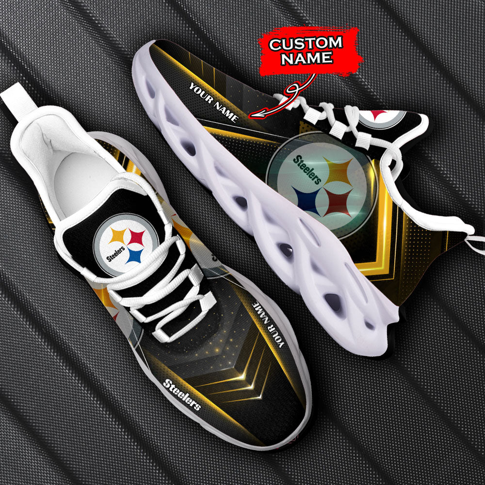 Ideafootwear Pittsburgh Steelers NFL Max Soul Shoes Sneakers For Men And Women