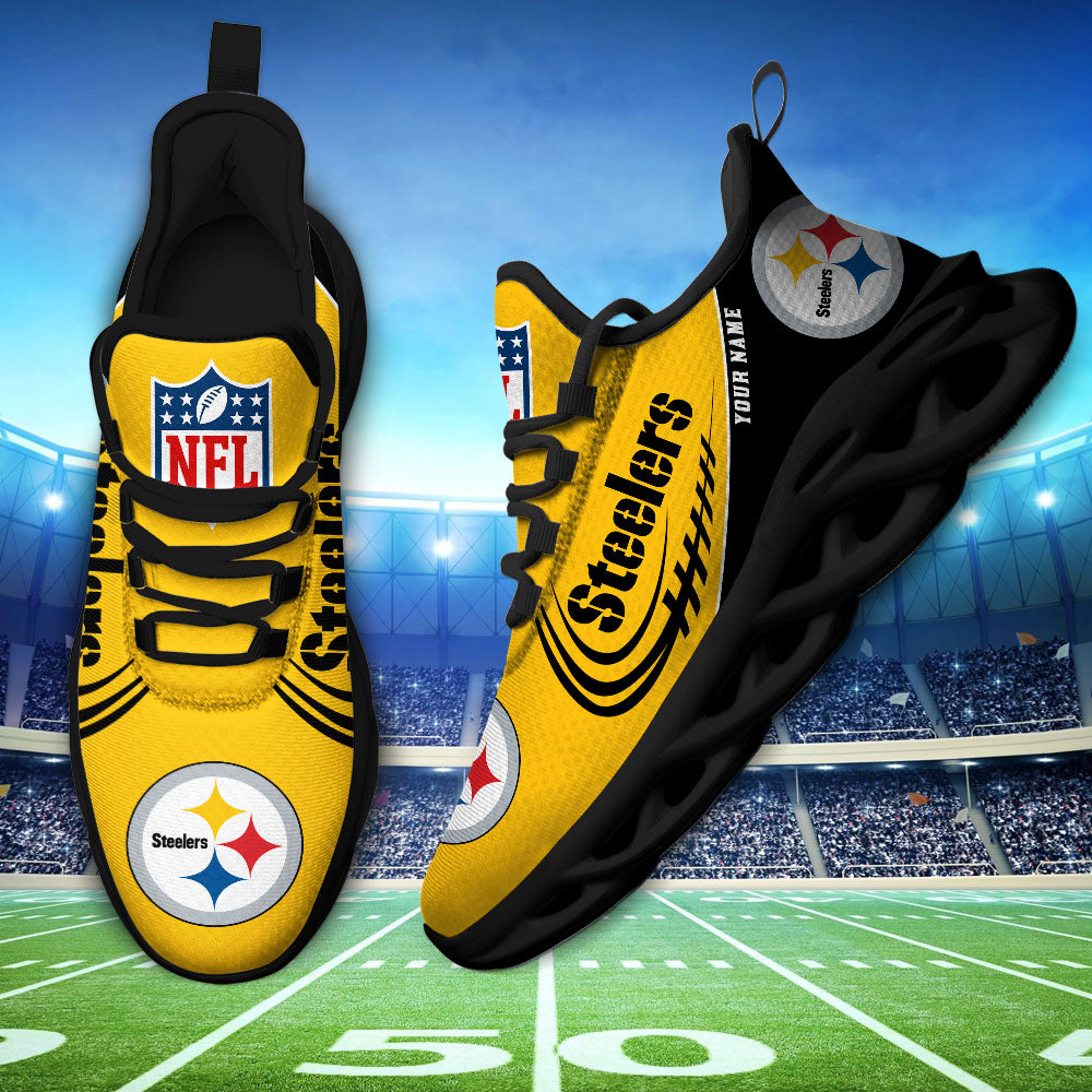 Ideafootwear Pittsburgh Steelers NFL Max Soul Shoes Sneakers For Men And Women