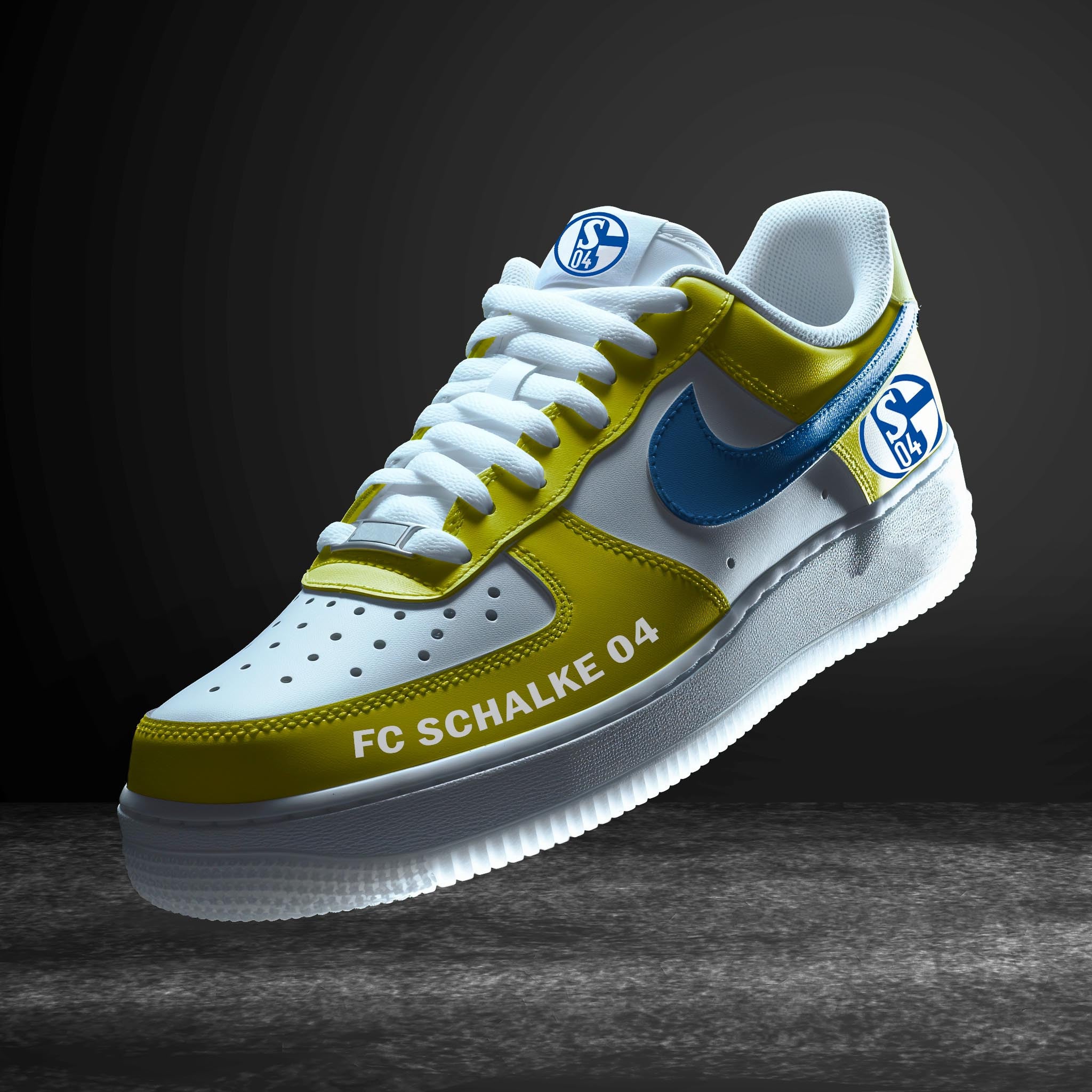 Ideafootwear Schalke 04 Bundesliga Air Low-Top Sneakers Shoes For Men And Women
