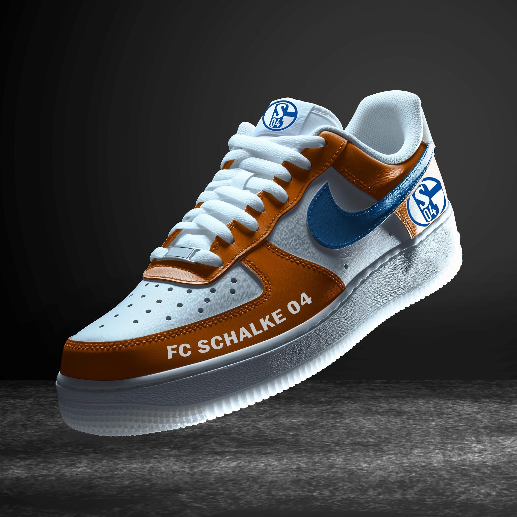 Ideafootwear Schalke 04 Bundesliga Air Low-Top Sneakers Shoes For Men And Women