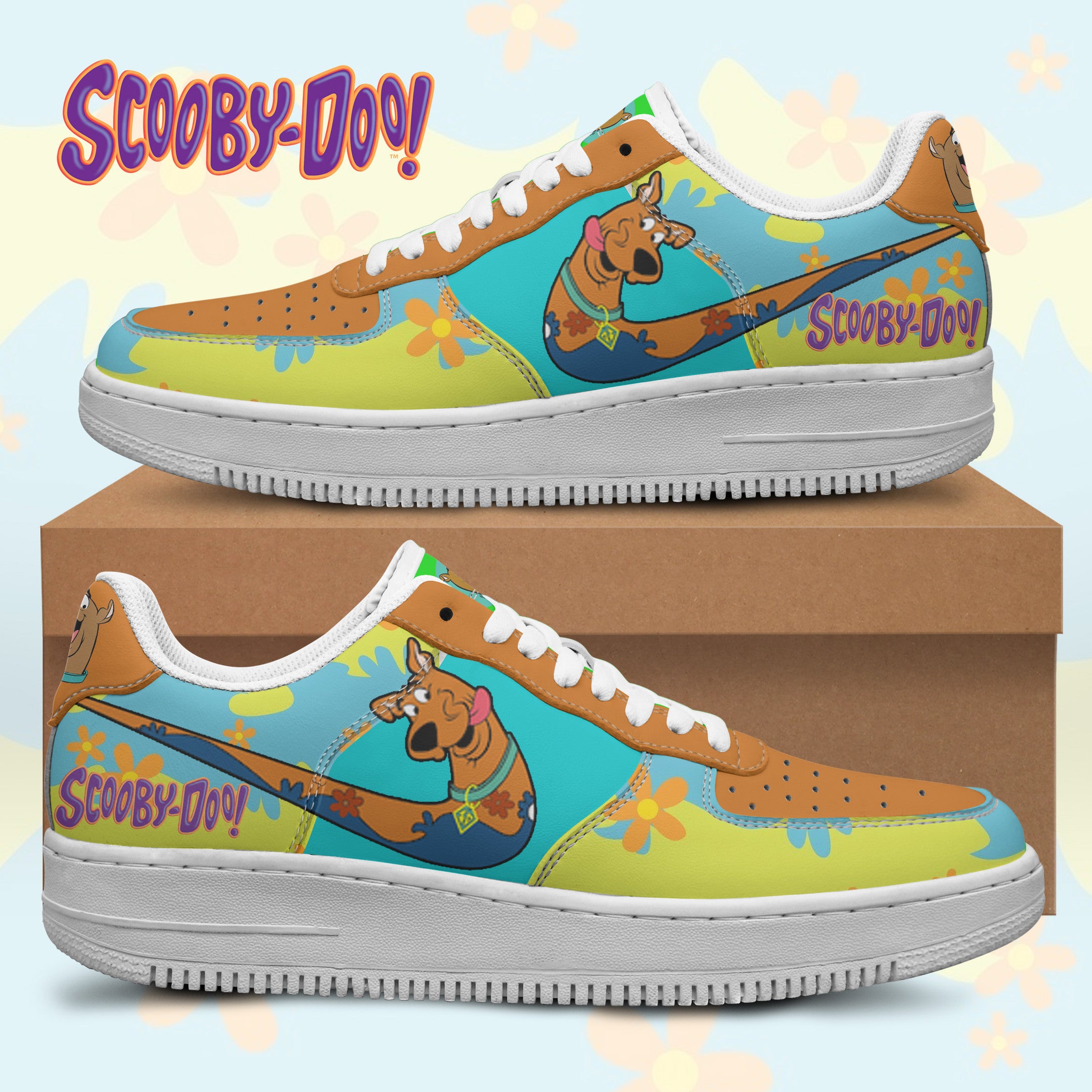 Ideafootwear Scooby-Doo Air Low-Top Sneakers Shoes For Men And Women