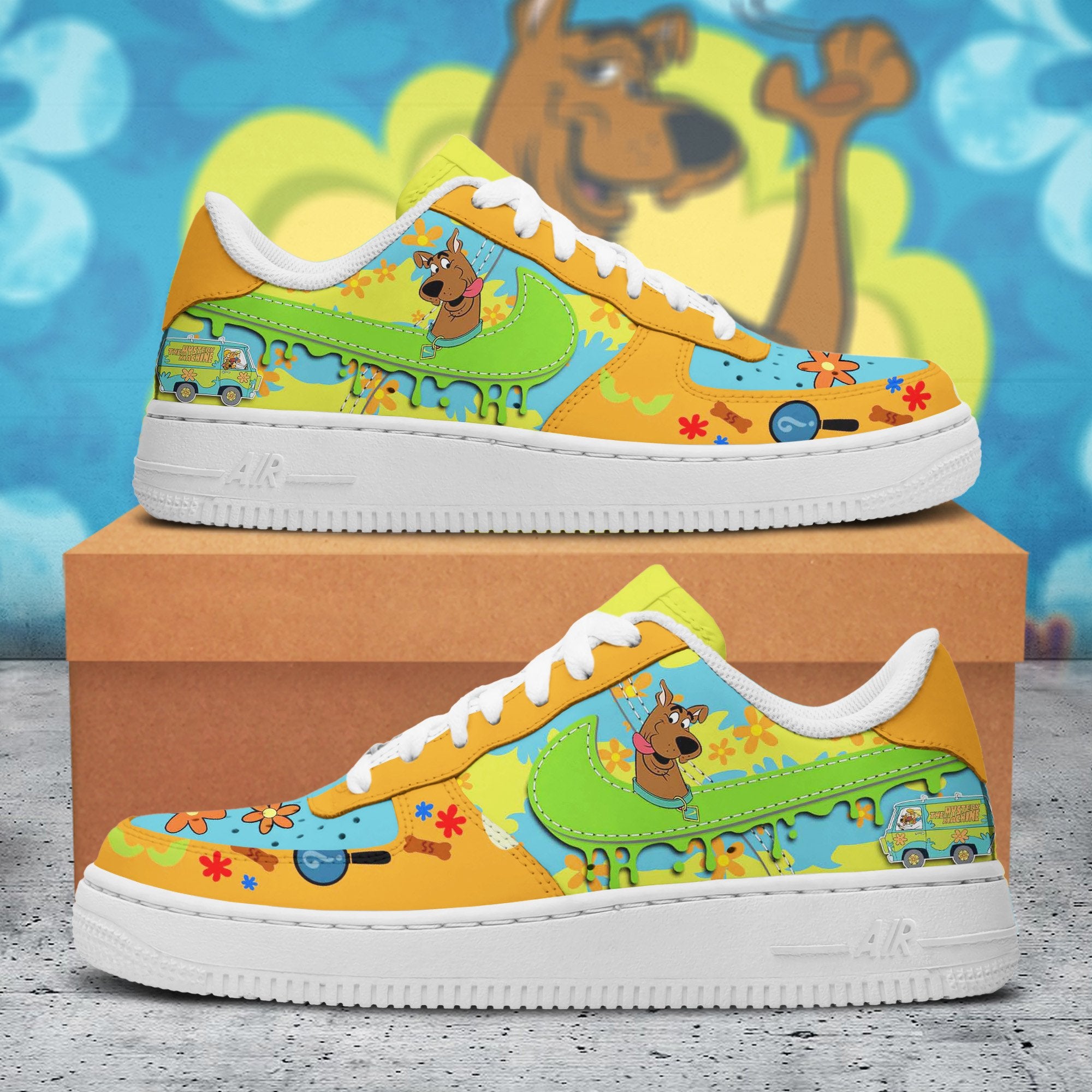 Ideafootwear Scooby-Doo Air Low-Top Sneakers Shoes For Men And Women