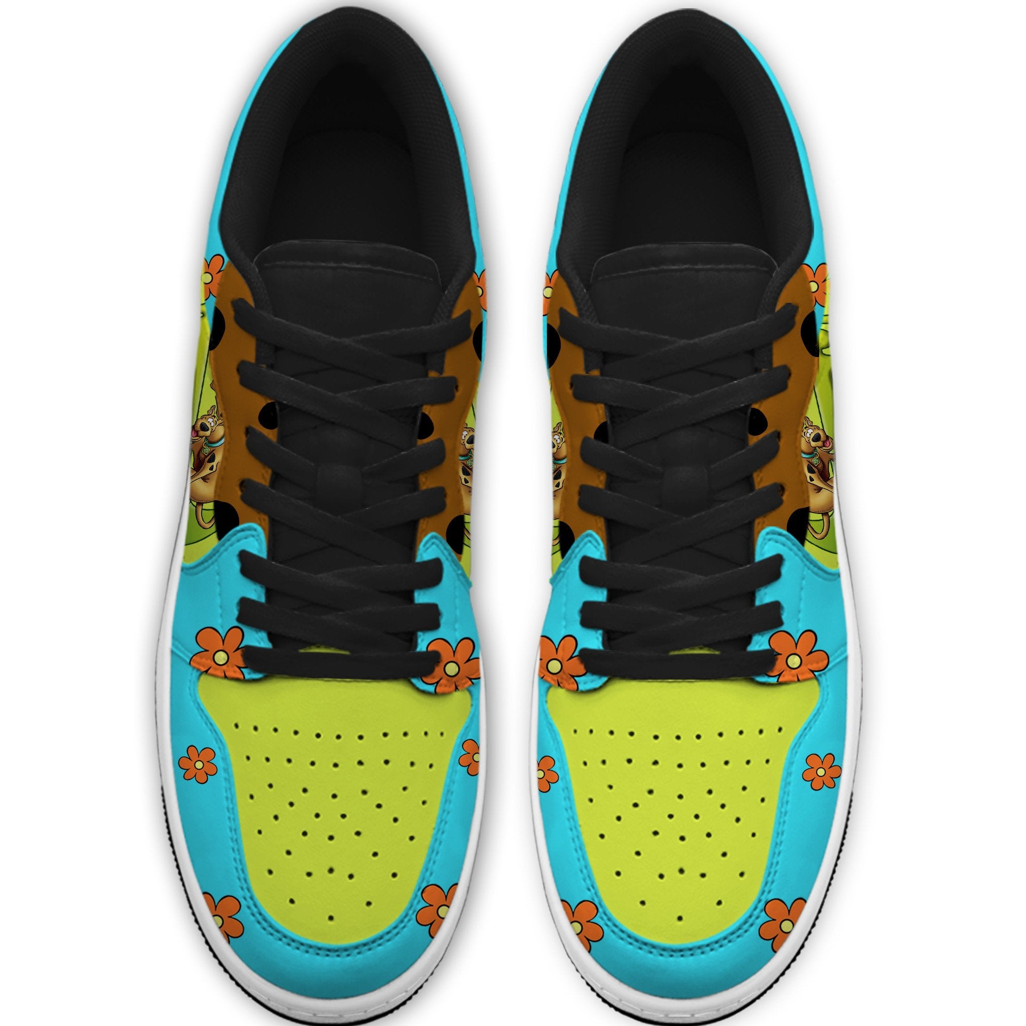 Ideafootwear Scooby-Doo AJ1 Low Sneakers Shoes For Men And Women