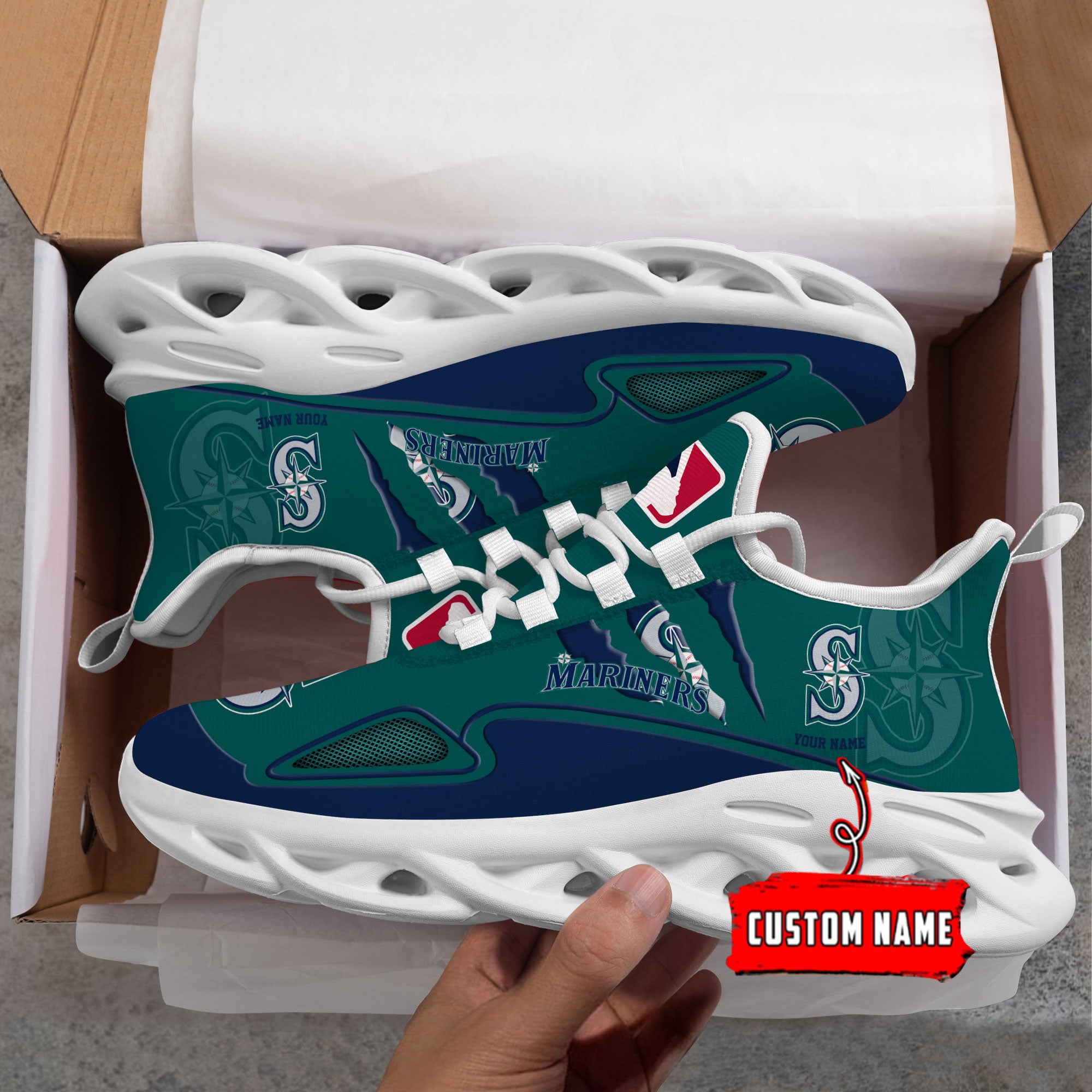 Ideafootwear Seattle Mariners Max Soul Shoes Sneakers For Men And Women