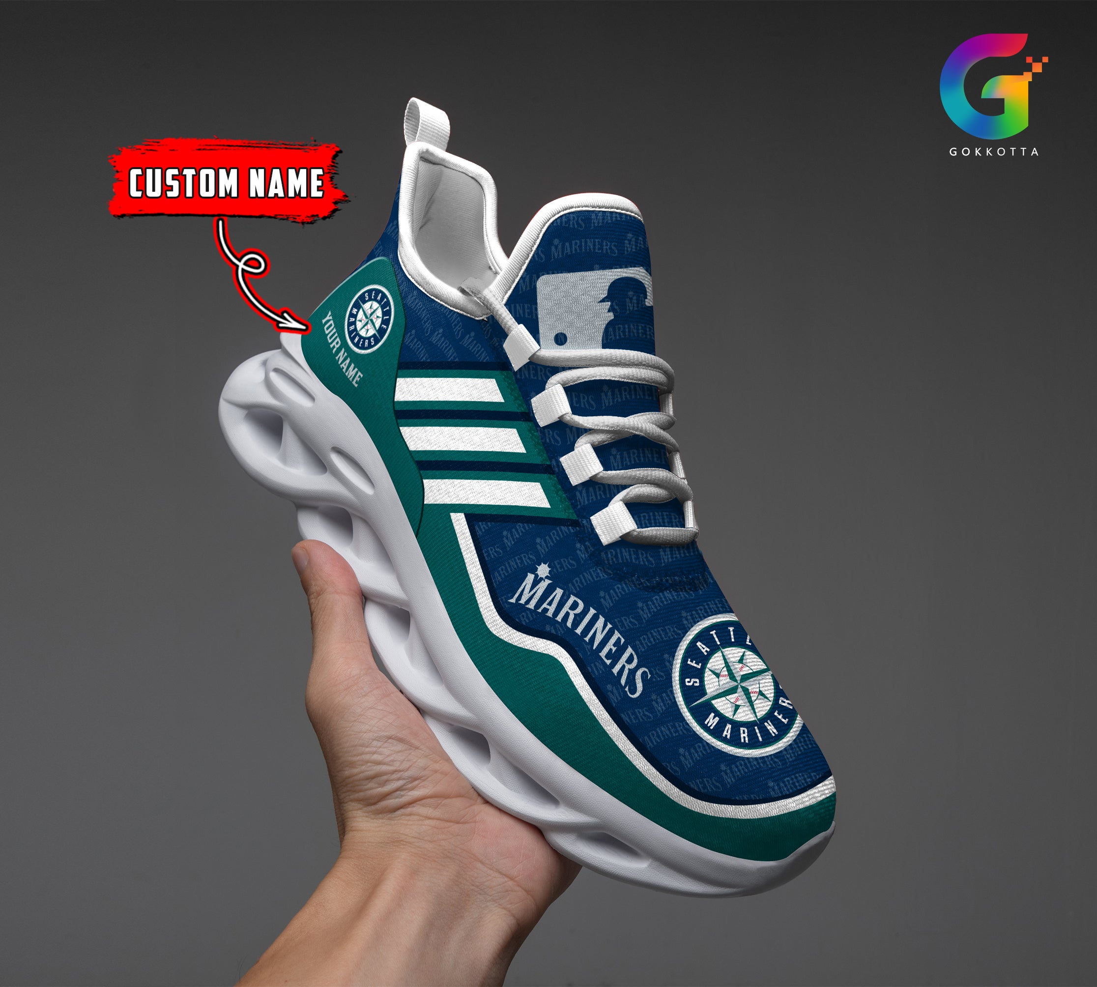 Ideafootwear Seattle Mariners MLB Max Soul Shoes Sneakers For Men And Women