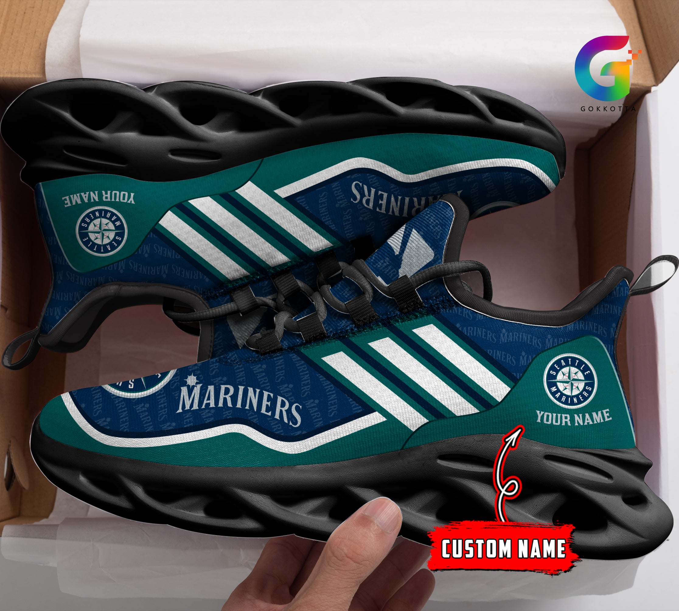 Ideafootwear Seattle Mariners MLB Max Soul Shoes Sneakers For Men And Women