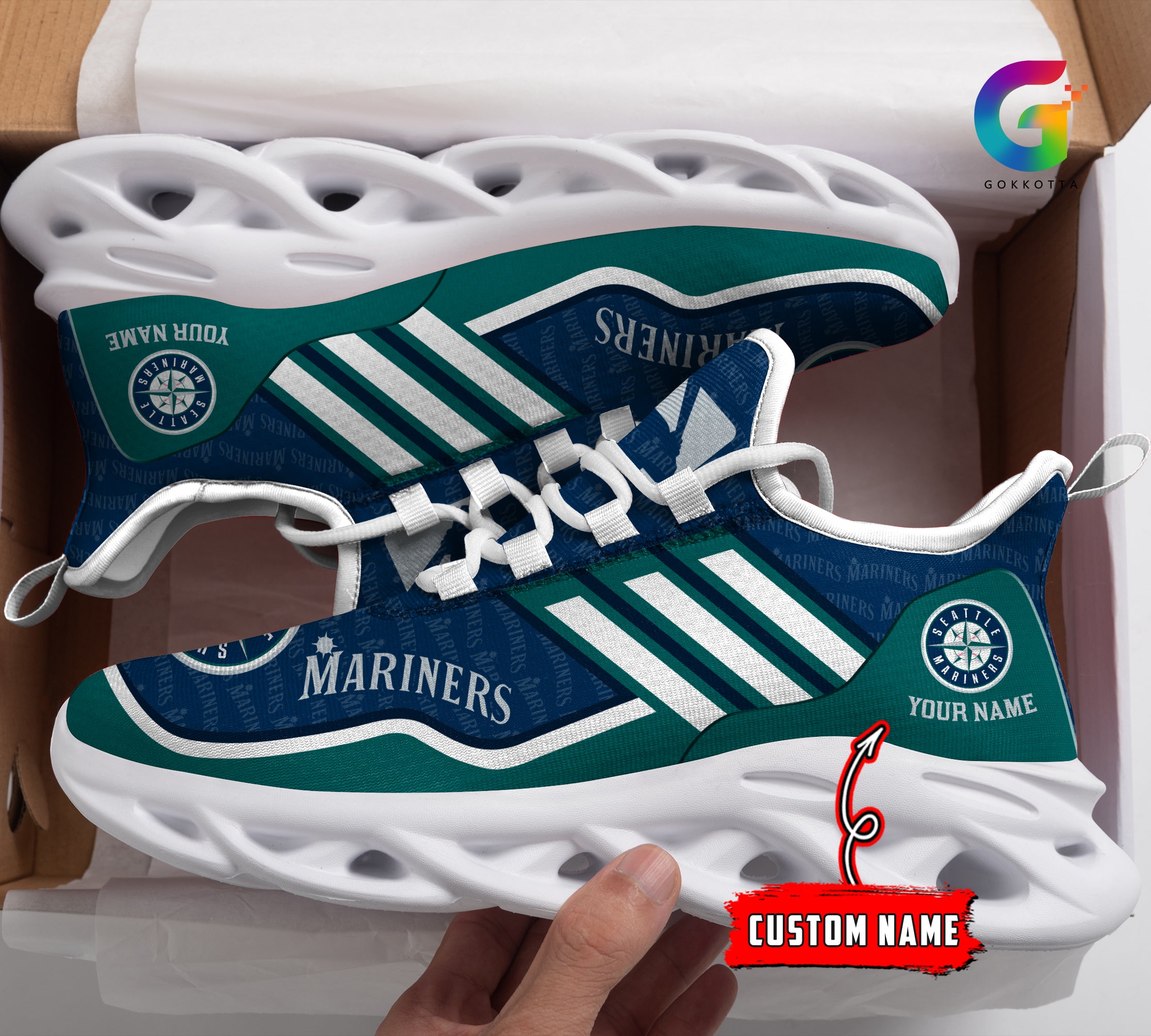 Ideafootwear Seattle Mariners MLB Max Soul Shoes Sneakers For Men And Women