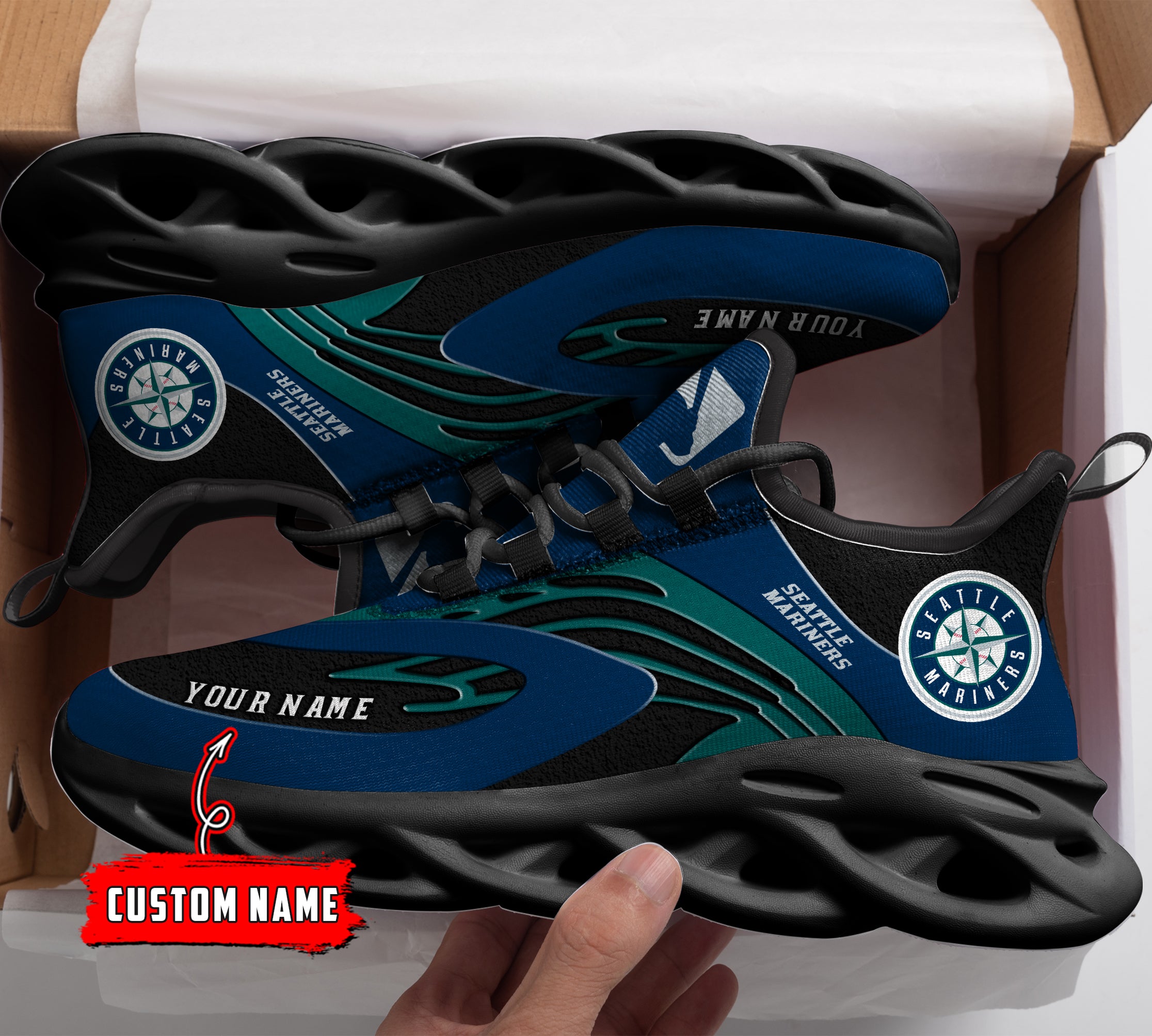 Ideafootwear Seattle Mariners MLB Max Soul Shoes Sneakers For Men And Women