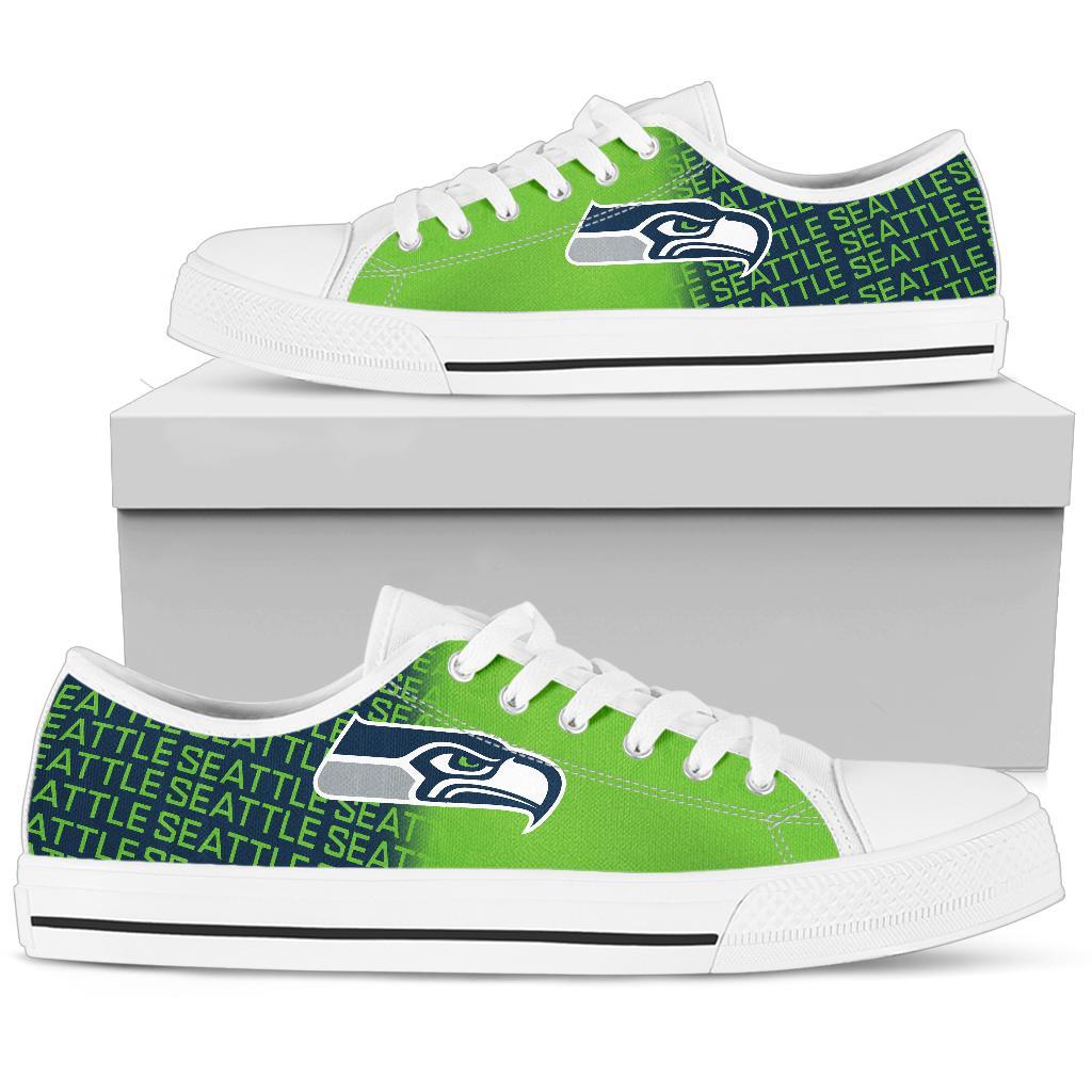 Ideafootwear Seattle Seahawks Low Top Canvas Sneakers Shoes For Men And Women