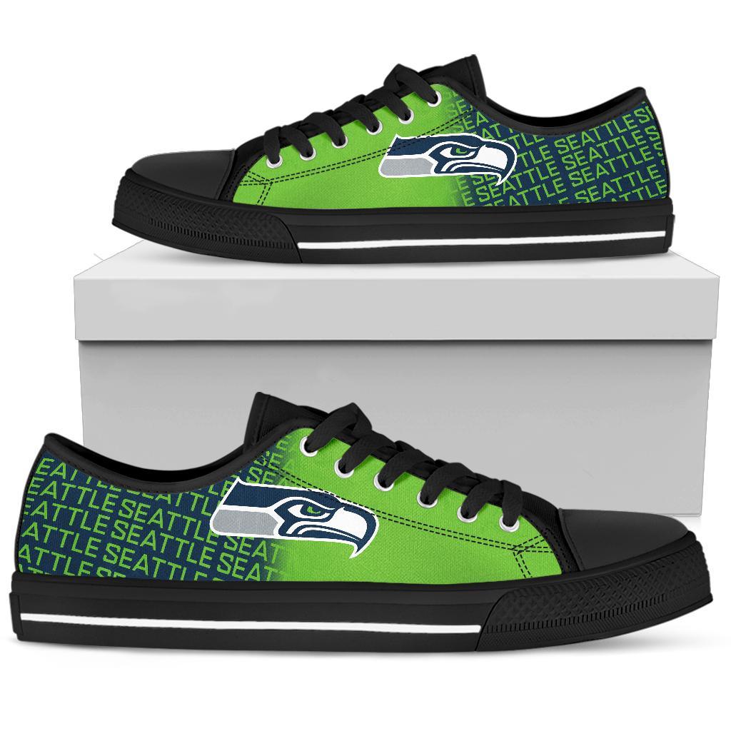 Ideafootwear Seattle Seahawks Low Top Canvas Sneakers Shoes For Men And Women