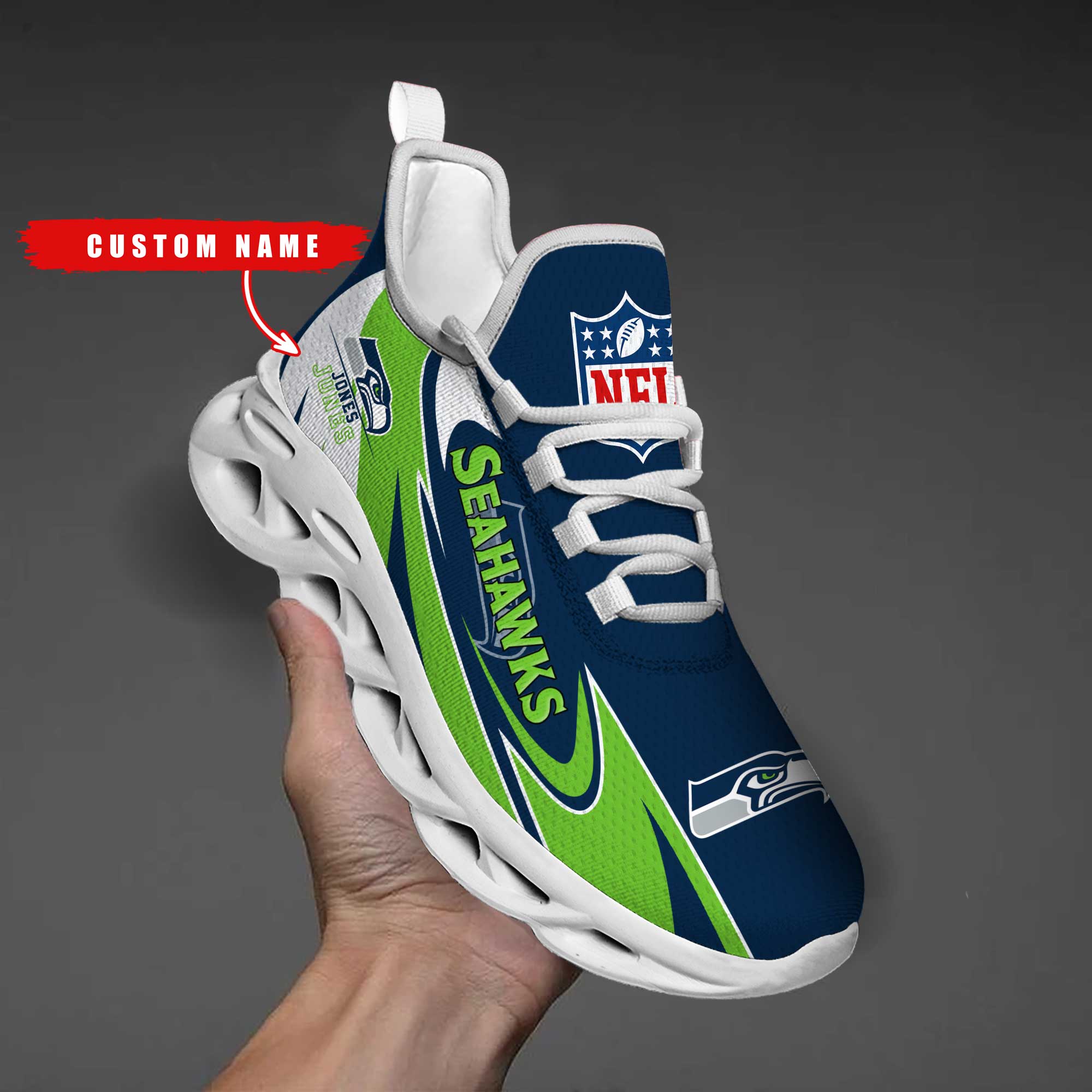 Ideafootwear Seattle Seahawks Max Soul Shoes Sneakers For Men And Women