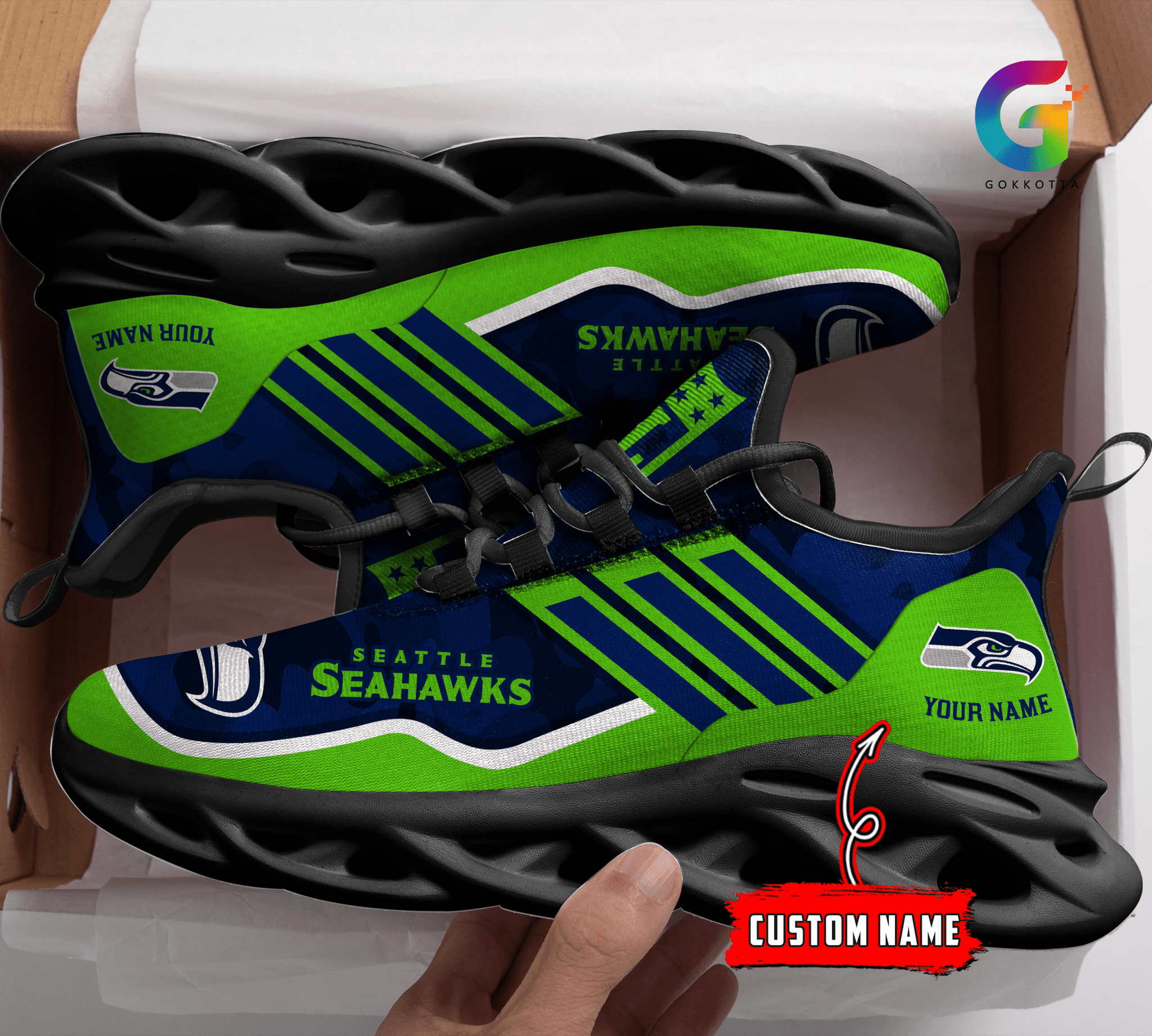 Ideafootwear Seattle Seahawks Max Soul Shoes Sneakers For Men And Women