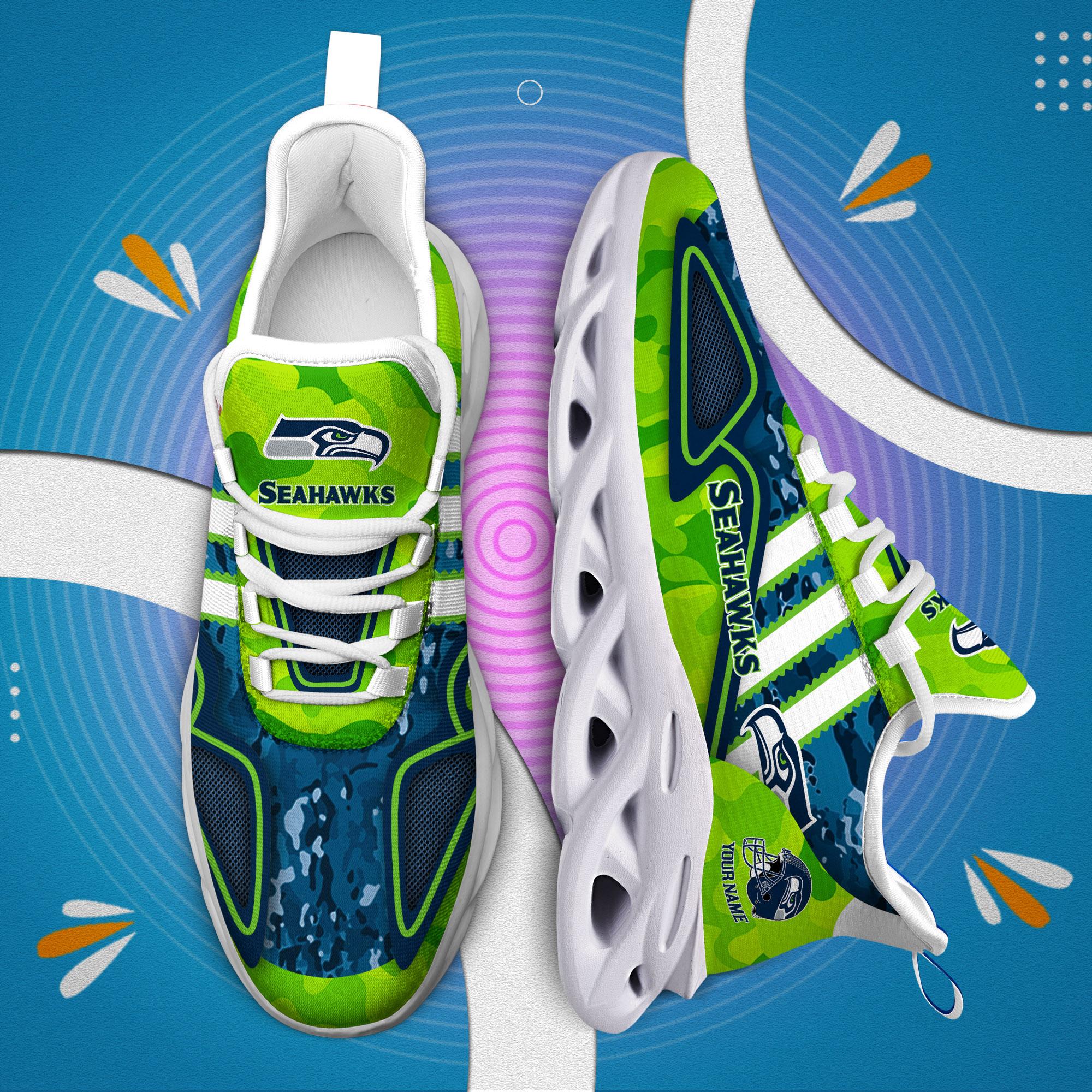 Ideafootwear Seattle Seahawks Max Soul Shoes Sneakers For Men And Women