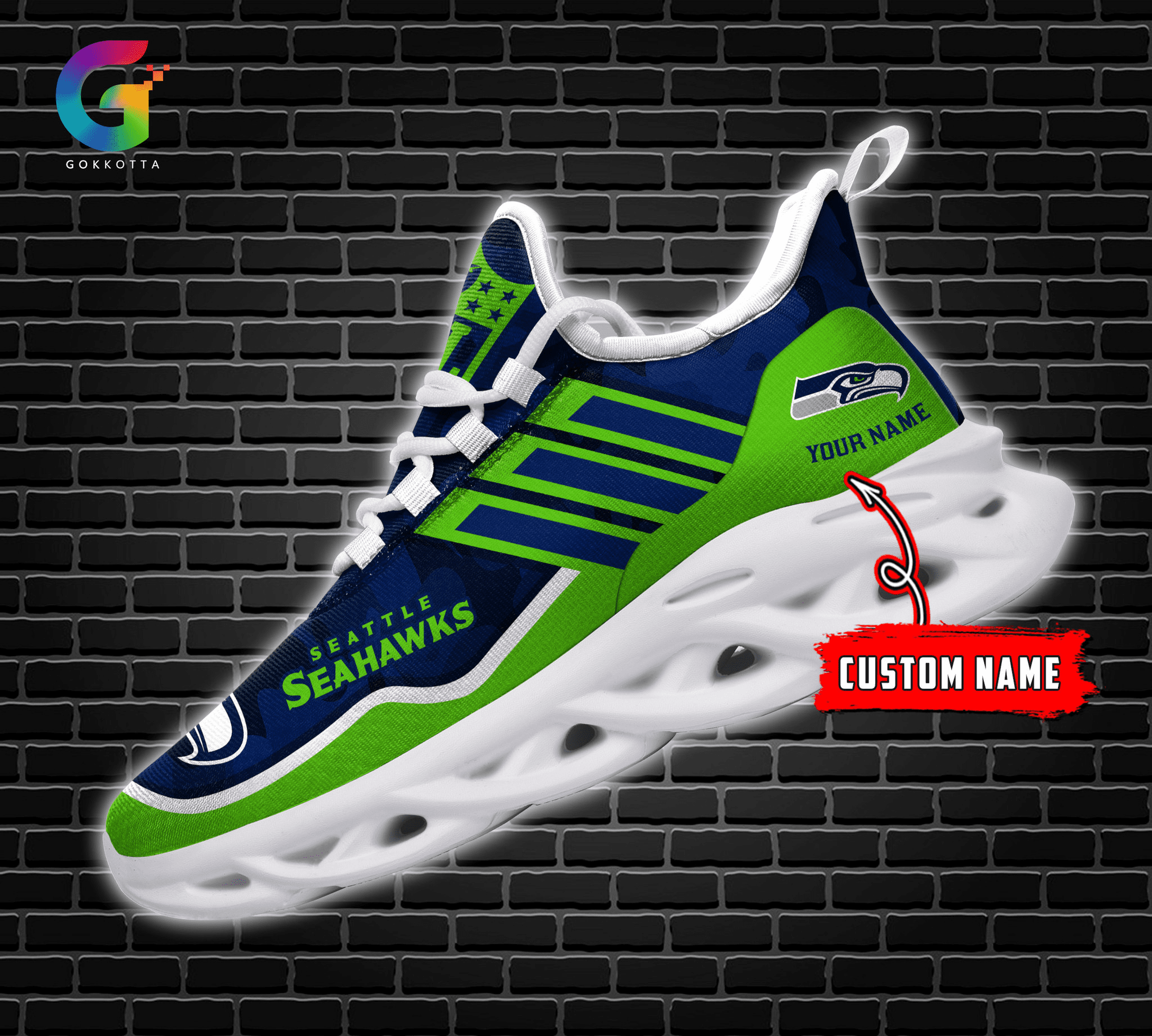 Ideafootwear Seattle Seahawks Max Soul Shoes Sneakers For Men And Women