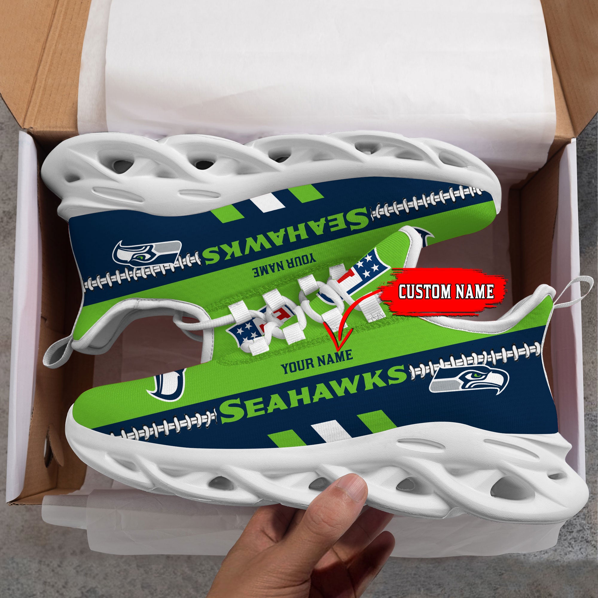 Ideafootwear Seattle Seahawks Max Soul Shoes Sneakers For Men And Women