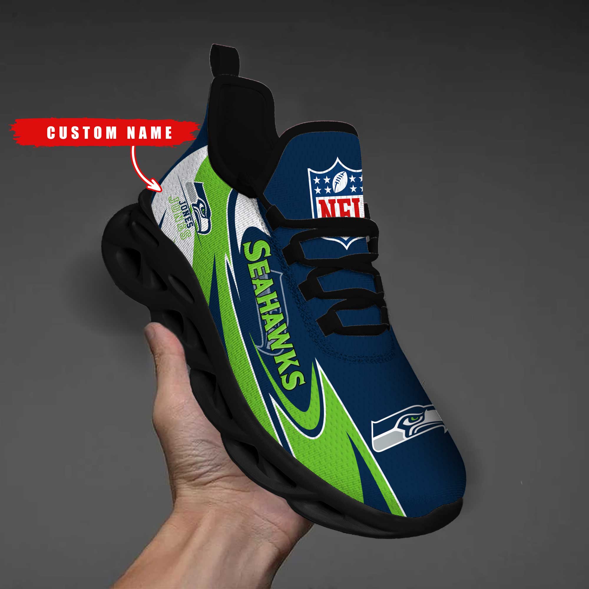 Ideafootwear Seattle Seahawks Max Soul Shoes Sneakers For Men And Women