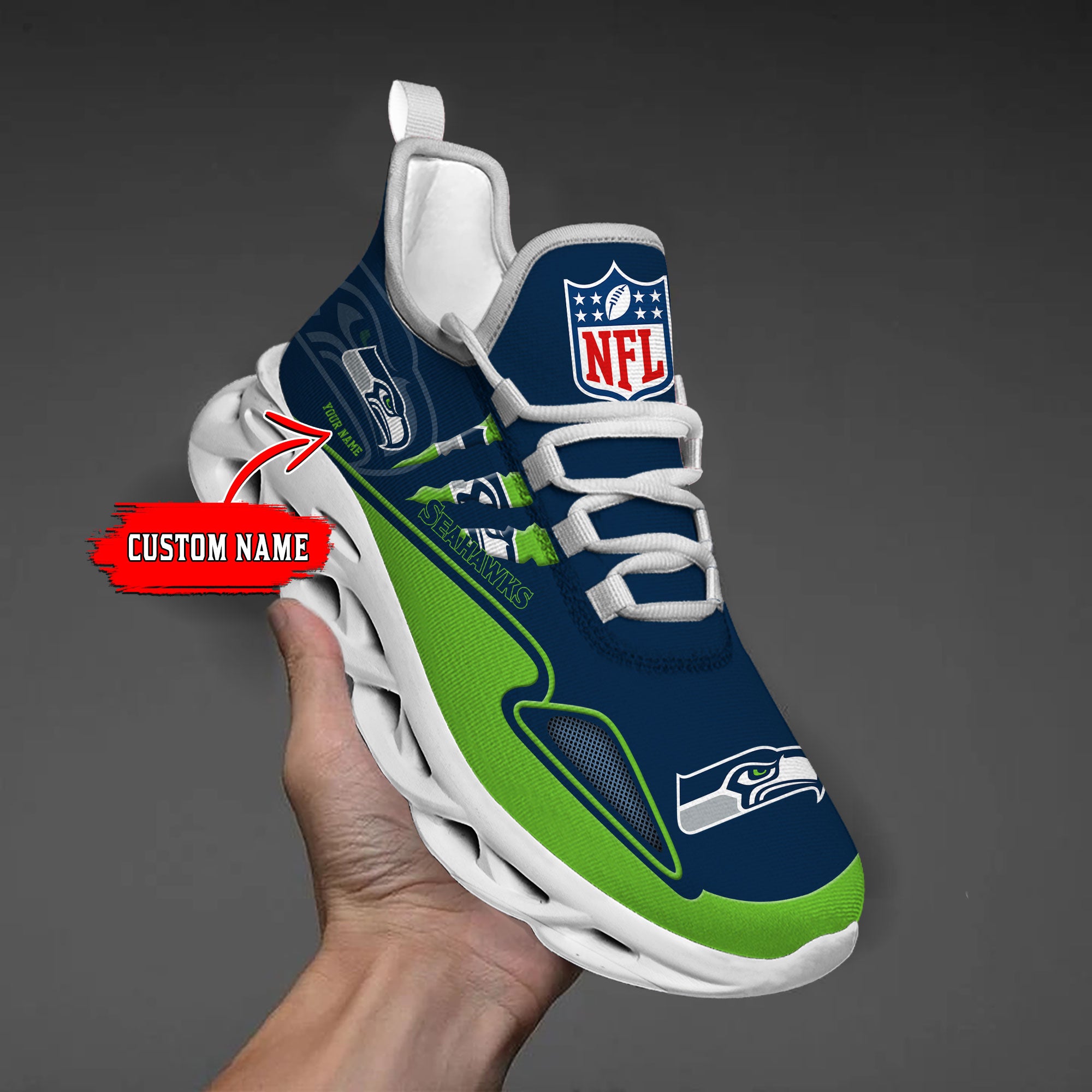 Ideafootwear Seattle Seahawks Max Soul Shoes Sneakers For Men And Women