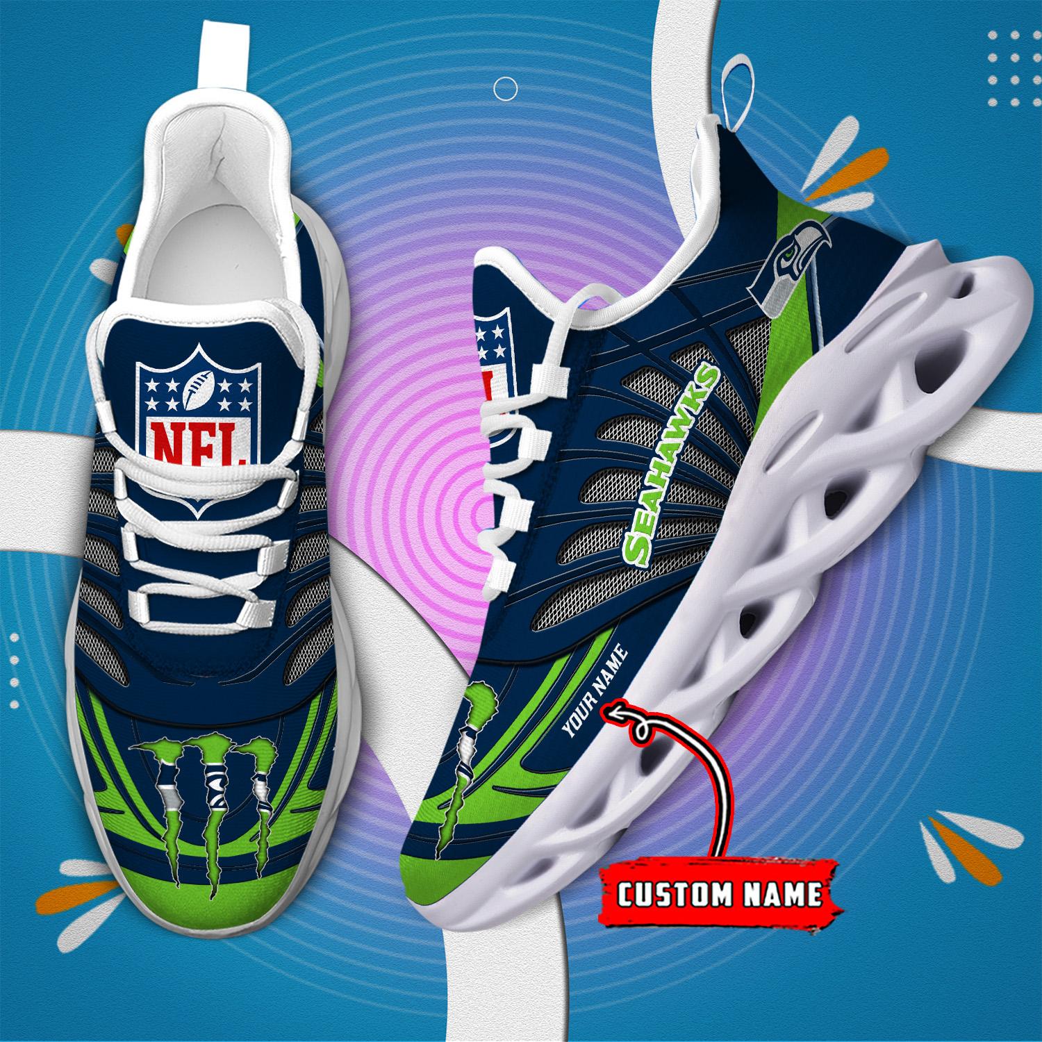 Ideafootwear Seattle Seahawks Max Soul Shoes Sneakers For Men And Women