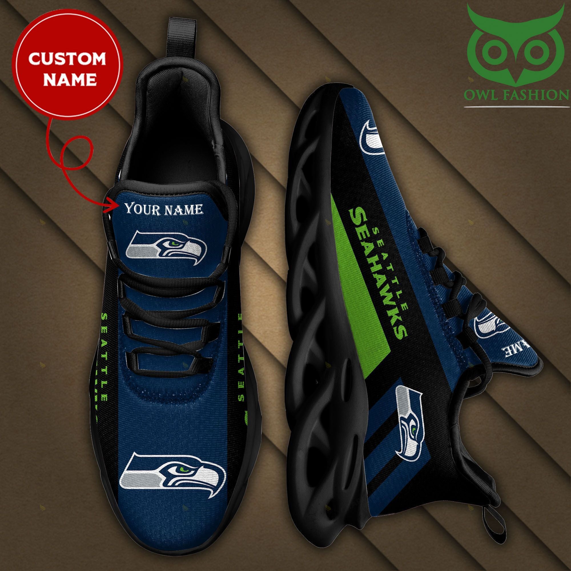 Ideafootwear Seattle Seahawks Max Soul Shoes Sneakers For Men And Women