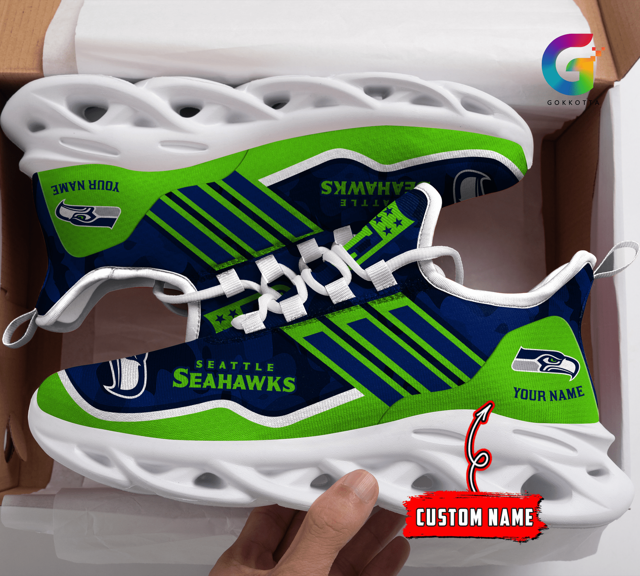 Ideafootwear Seattle Seahawks Max Soul Shoes Sneakers For Men And Women