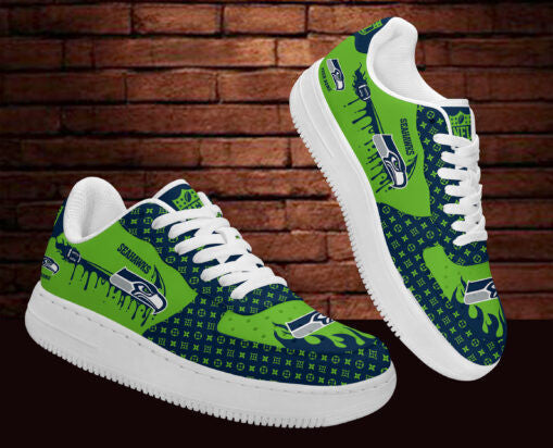 Ideafootwear Seattle Seahawks NFL Air Low-Top Sneakers Shoes For Men And Women