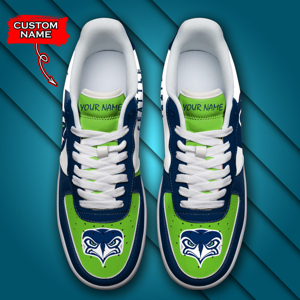 Ideafootwear Seattle Seahawks NFL Air Low-Top Sneakers Shoes For Men And Women