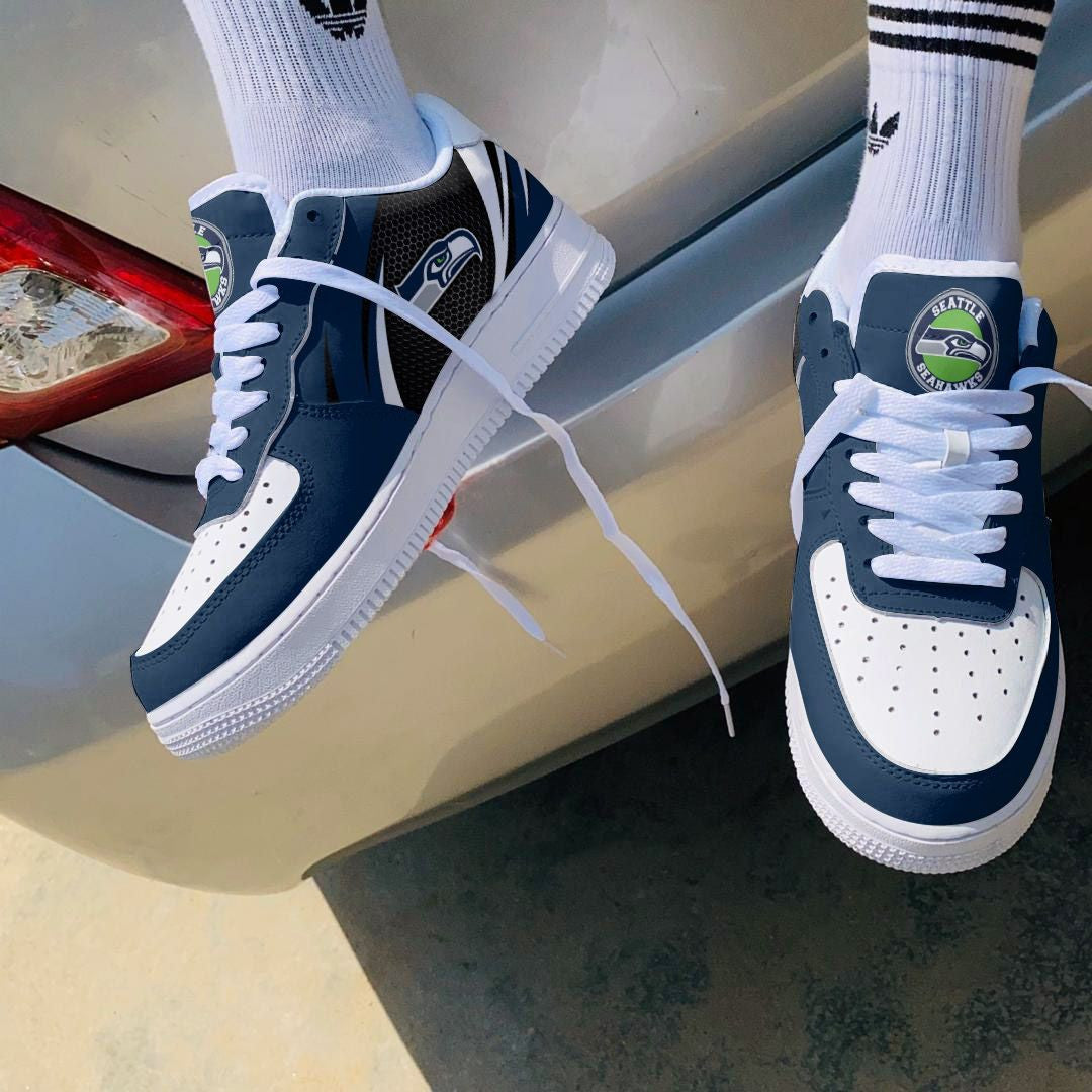 Ideafootwear Seattle Seahawks NFL Air Low-Top Sneakers Shoes For Men And Women